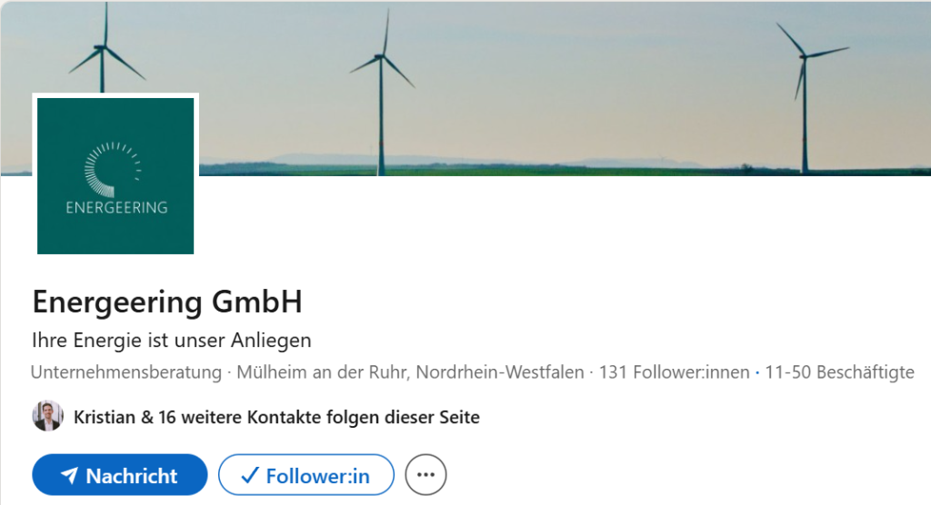 Energeering jetzt auf LinkedIn